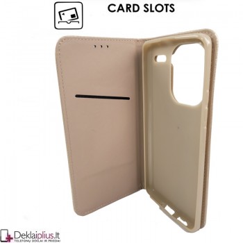 Telone atverčiamas dėklas - auksinės spalvos (Xiaomi Redmi Note 13 Pro Plus)